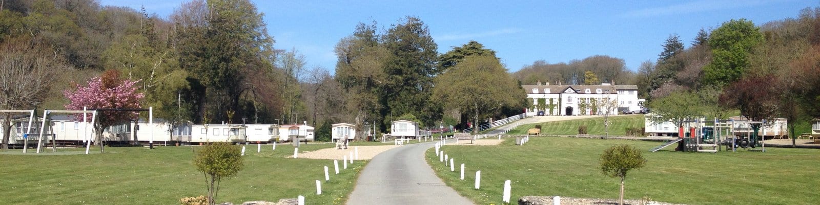 The static caravan park looking towards the Manor